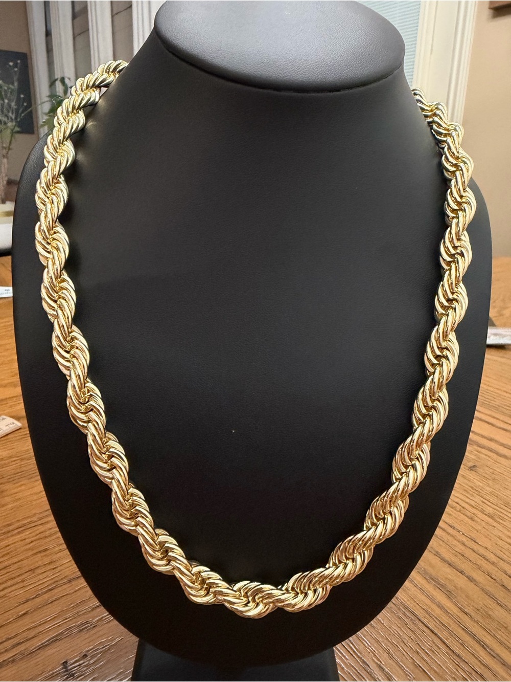 Classic Gold Rope Chain Necklace 10mm
